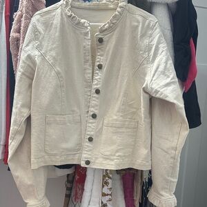 Stylish Cream Jean Jacket for Women